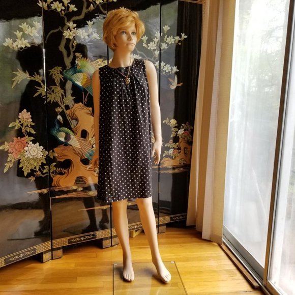 Childrens Place Size 14 Black Polka Dot Dress - Picture 1 of 12